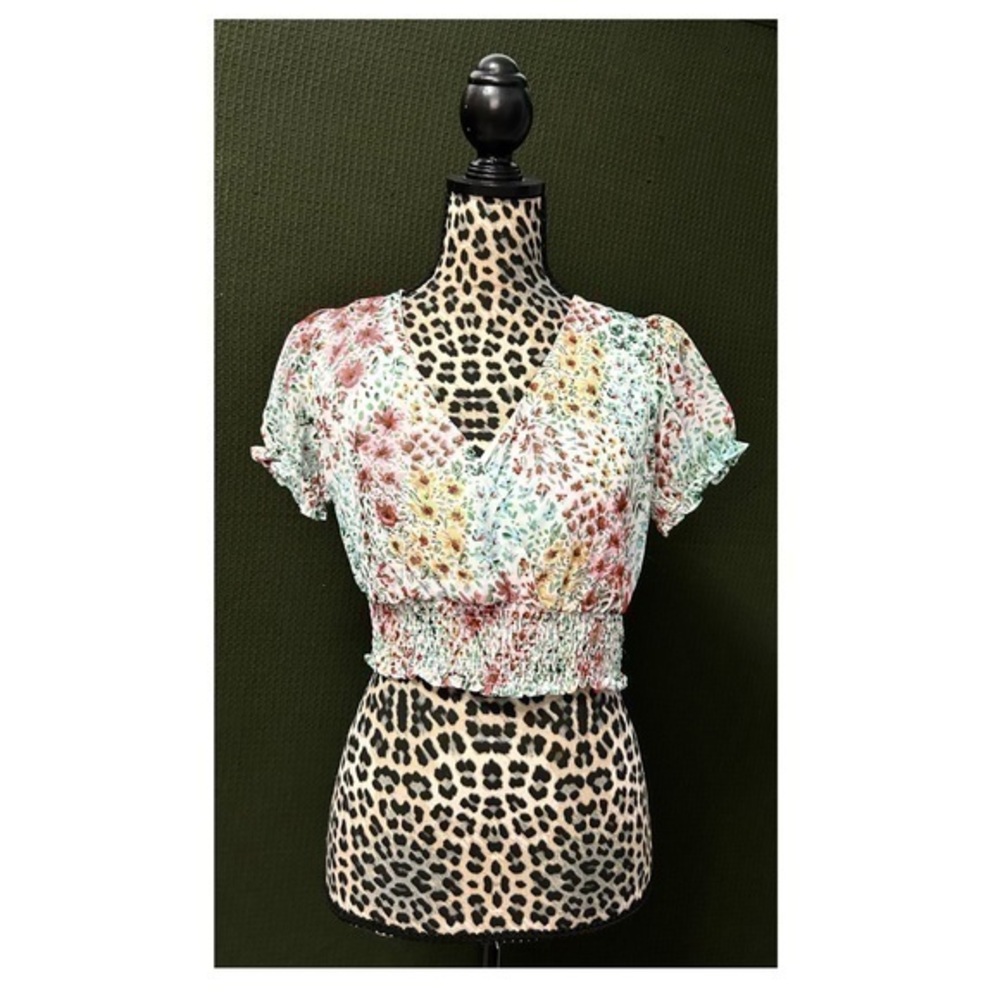 NWT Evolutionary Floral Croptop